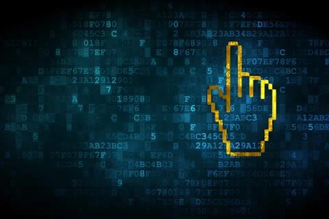 Web development concept: Mouse Cursor on digital background 스톡 일러스트