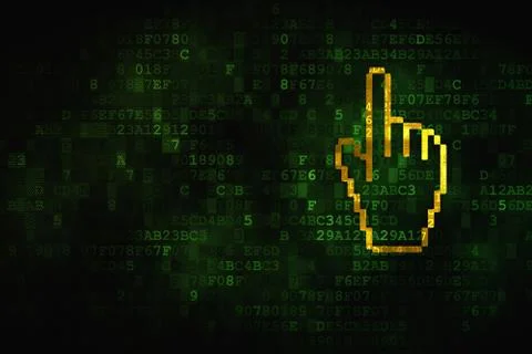 Web development concept: Mouse Cursor on digital background Stock Illustration