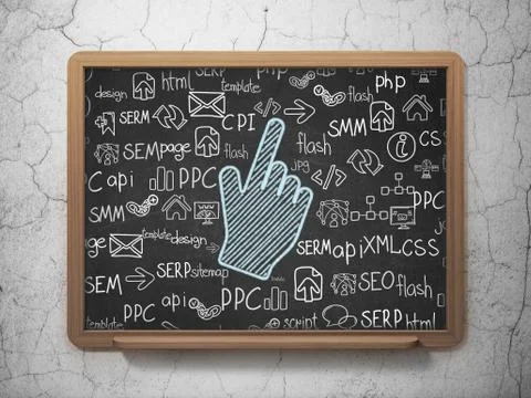 Web development concept: Mouse Cursor on School board background Illustrazione stock