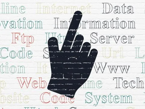 Web development concept: Mouse Cursor on wall background Stock Illustration