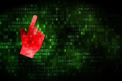 Web development concept: Mouse Cursor on digital background Stock Illustration