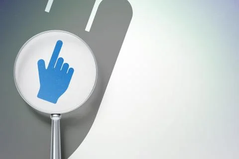 Web development concept:  Mouse Cursor with optical glass on digital background イラスト素材