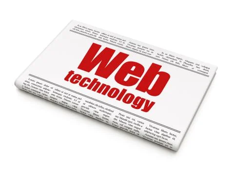 Web development concept: newspaper headline Web Technology 스톡 일러스트