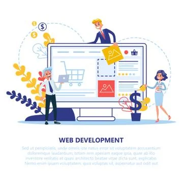 Web development concept. Programming and coding website Illustrazione stock