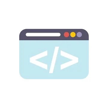 Web development concept with programming code symbols inside browser window 库存插图