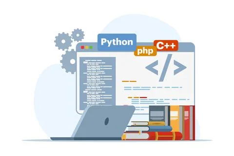 Web development concept. programming language. css, html, it, ui. Stock Illustration
