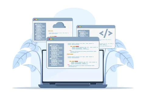 Web development concept. programming language. css, html, it, ui. 스톡 일러스트