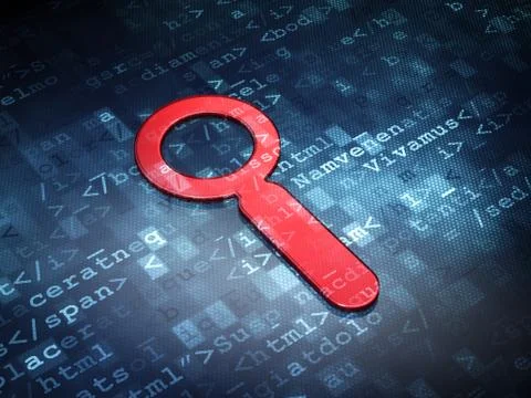 Web development concept: Red Search on digital background イラスト素材