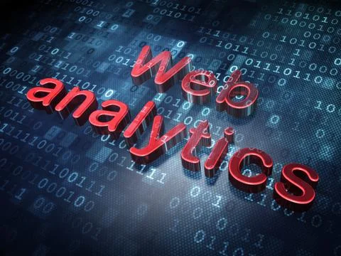 Web development concept: Red Web Analytics on digital background 스톡 일러스트