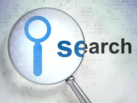 Web development concept: Search and Search with optical glass イラスト素材