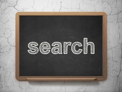 Web development concept: Search on chalkboard background Stock Illustration