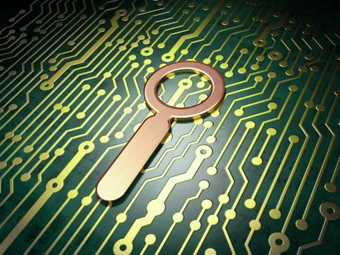 Web development concept: Search on circuit board background イラスト素材