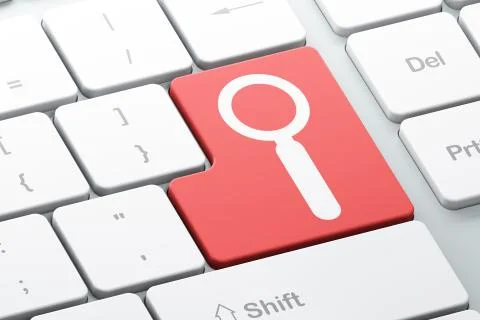 Web development concept: Search on computer keyboard background Stock Illustration