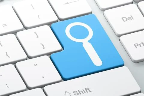 Web development concept: Search on computer keyboard background Stockillustratie