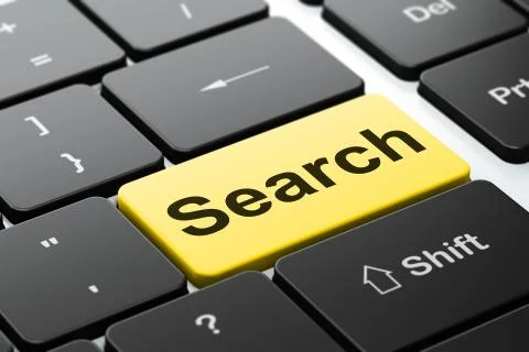 Web development concept: Search on computer keyboard background Illustrazione stock