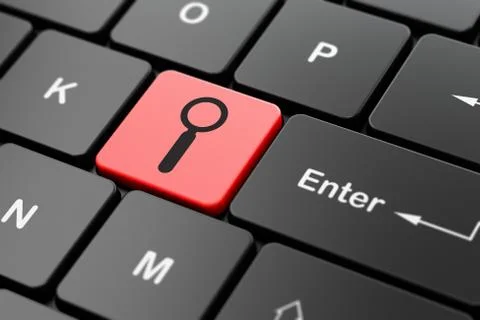 Web development concept: Search on computer keyboard background Stock Illustration
