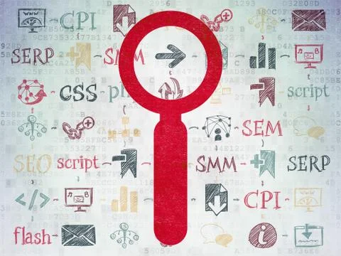 Web development concept: Search on Digital Paper background Stock Illustration