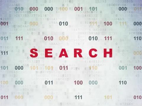 Web development concept: Search on Digital Data Paper background 库存插图