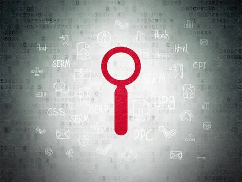 Web development concept: Search on Digital Data Paper background Stock Illustration