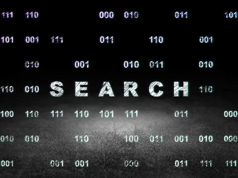 Web development concept: Search in grunge dark room Stockillustratie