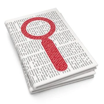 Web development concept: Search on Newspaper background イラスト素材