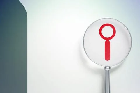 Web development concept:  Search with optical glass on digital background Stock Illustration