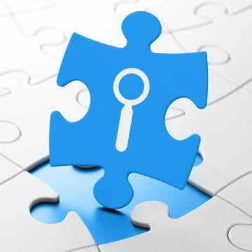 Web development concept: Search on puzzle background Stock Illustration
