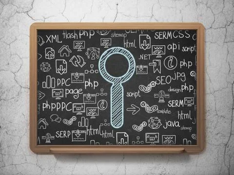 Web development concept: Search on School board background Stock Illustration