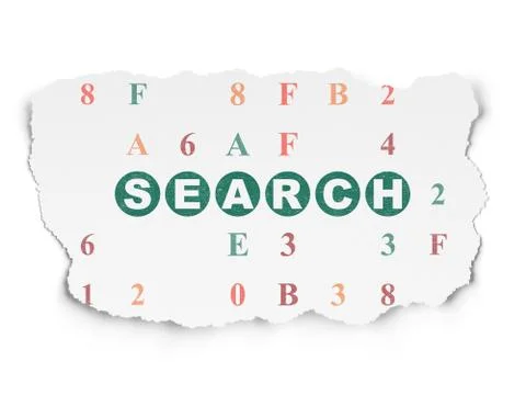 Web development concept: Search on Torn Paper background イラスト素材