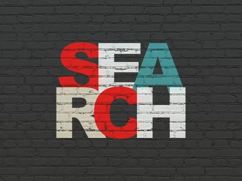 Web development concept: Search on wall background 库存插图