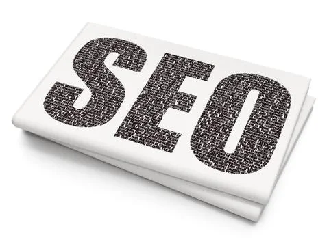 Web development concept: SEO on Blank Newspaper background Stock Illustration