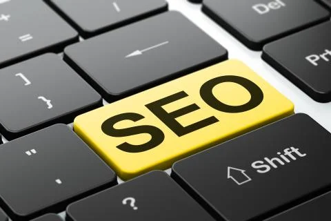 Web development concept: SEO on computer keyboard background イラスト素材