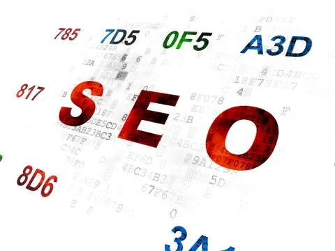 Web development concept: SEO on Digital background イラスト素材