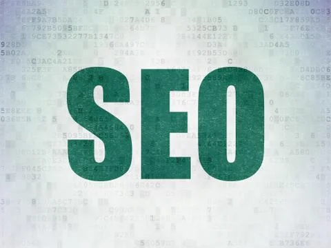 Web development concept: SEO on Digital Data Paper background Stock Illustration