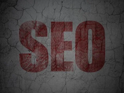 Web development concept: SEO on grunge wall background Stock Illustration