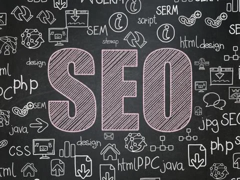 Web development concept: SEO on School board background Stock Illustration