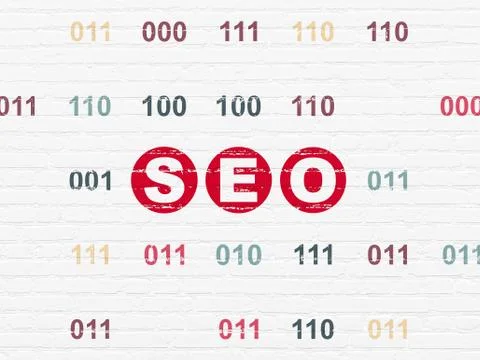 Web development concept: SEO on wall background Stock-Illustration