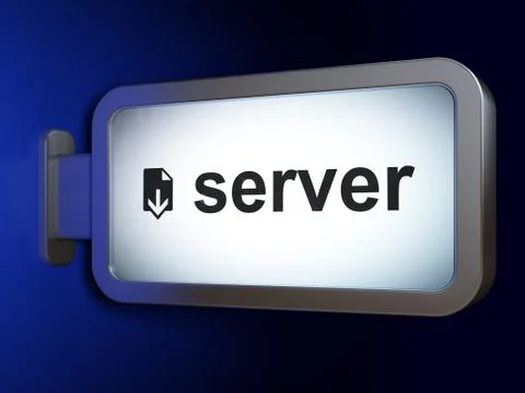 Web development concept: Server and Download on billboard background イラスト素材