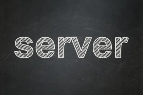 Web development concept: Server on chalkboard background 库存插图