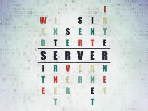Web development concept: Server in Crossword Puzzle イラスト素材