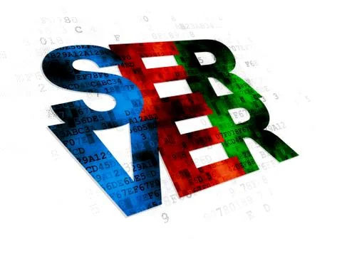 Web development concept: Server on Digital background Illustrazione stock