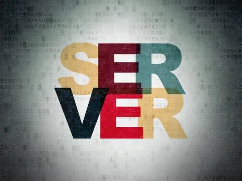 Web development concept: Server on Digital Data Paper background イラスト素材