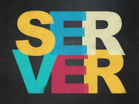Web development concept: Server on School board background Illustrazione stock
