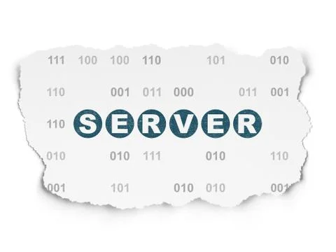 Web development concept: Server on Torn Paper background Stock Illustration