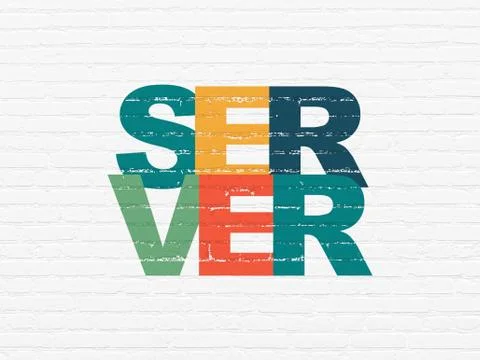 Web development concept: Server on wall background 库存插图