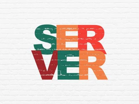 Web development concept: Server on wall background イラスト素材