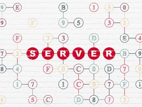 Web development concept: Server on wall background イラスト素材