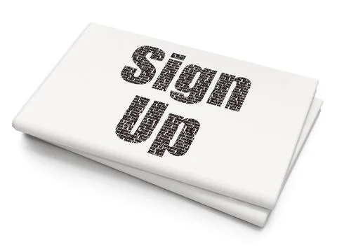 Web development concept: Sign Up on Blank Newspaper background Illustration