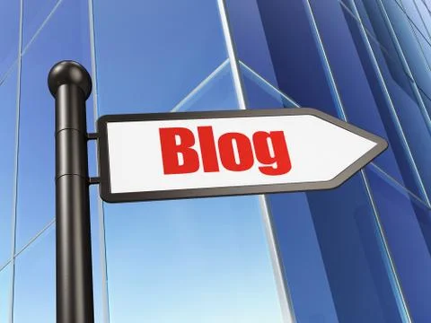 Web development concept: sign Blog on Building background Ilustración de archivo