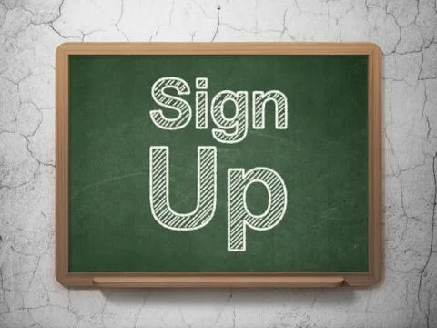 Web development concept: Sign Up on chalkboard background 스톡 일러스트